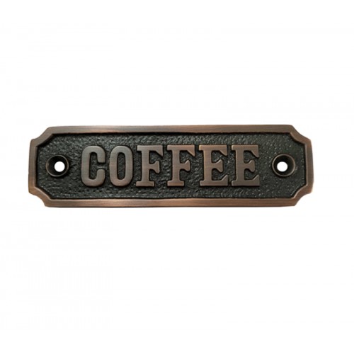 Small Coffee Brass Door Sign